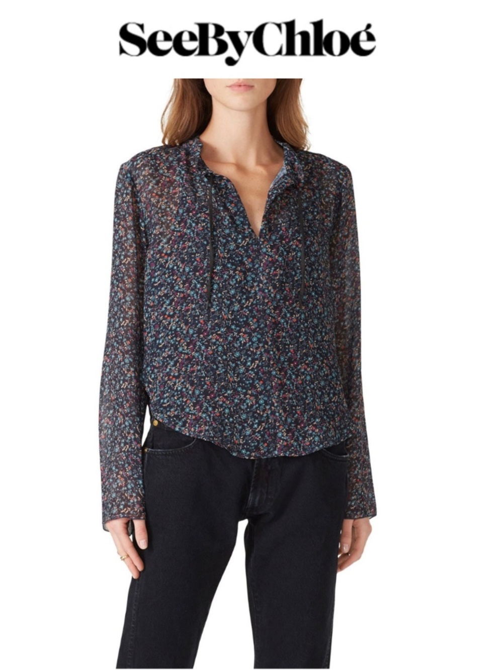 See By Chloe Floral Haze Georgette Blouse